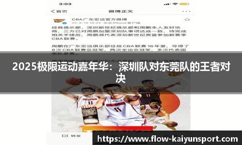 2025极限运动嘉年华:深圳队对东莞队的王者对决