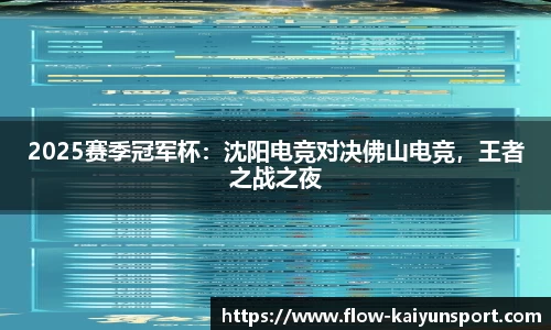 2025赛季冠军杯：沈阳电竞对决佛山电竞，王者之战之夜