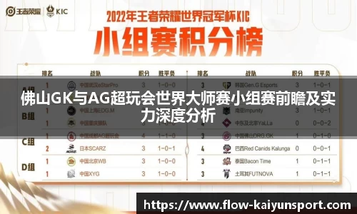 佛山GK与AG超玩会世界大师赛小组赛前瞻及实力深度分析